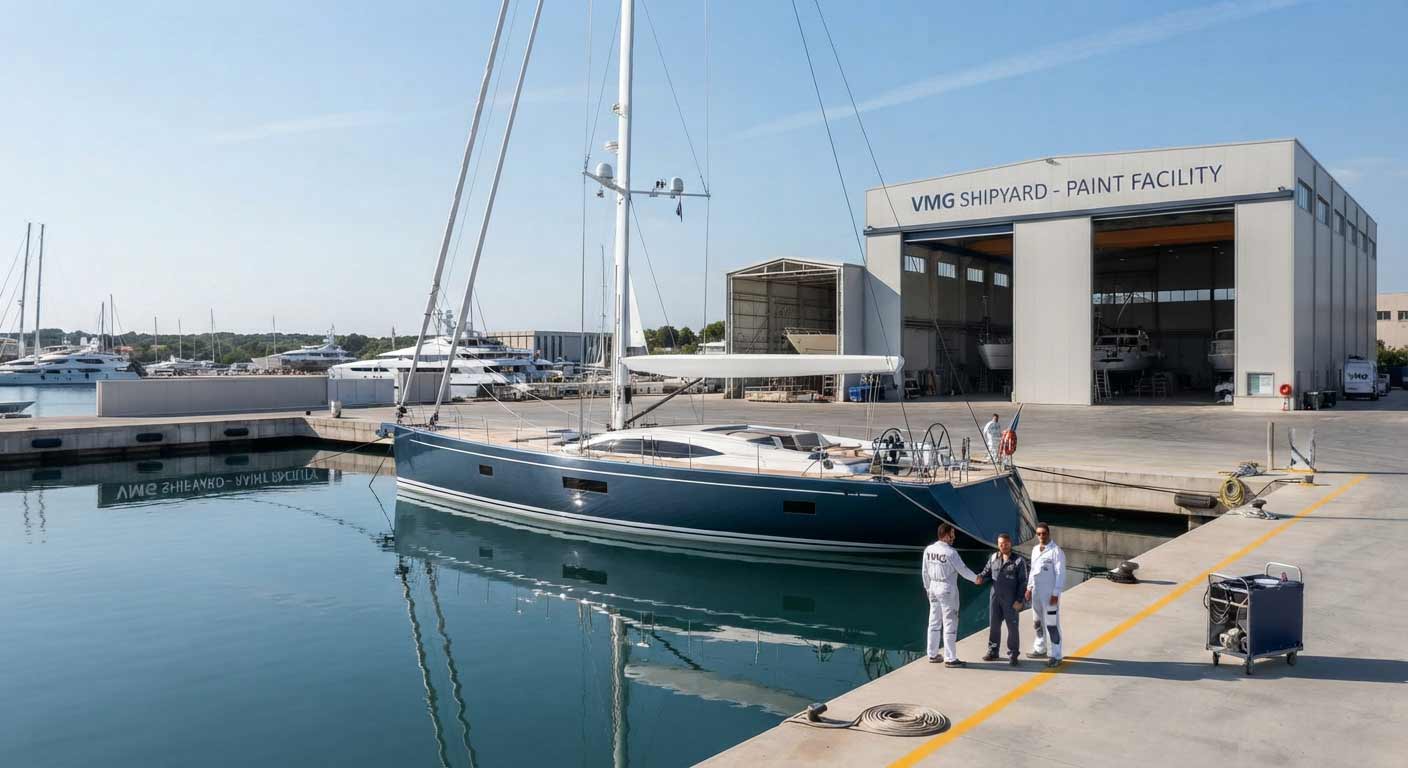 VMG Delivers Full Repaint of 42-Metre Sailing Yacht